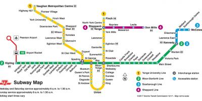 تورونتو خط المترو خريطة