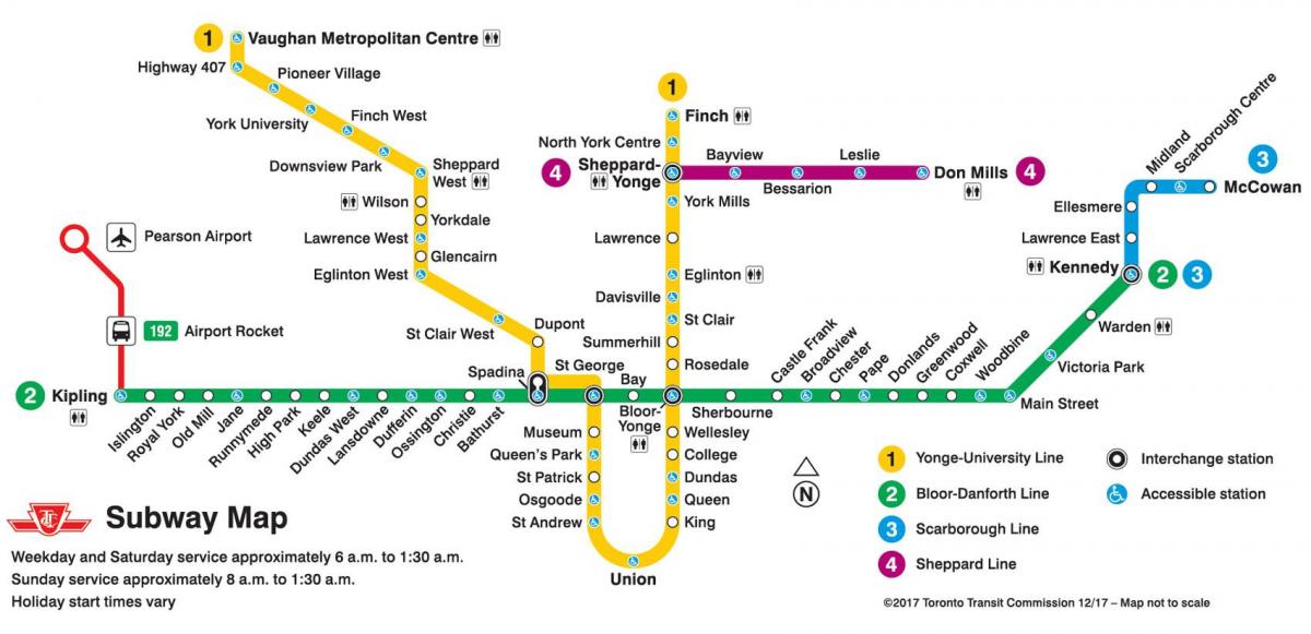 خريطة مترو الانفاق ttc