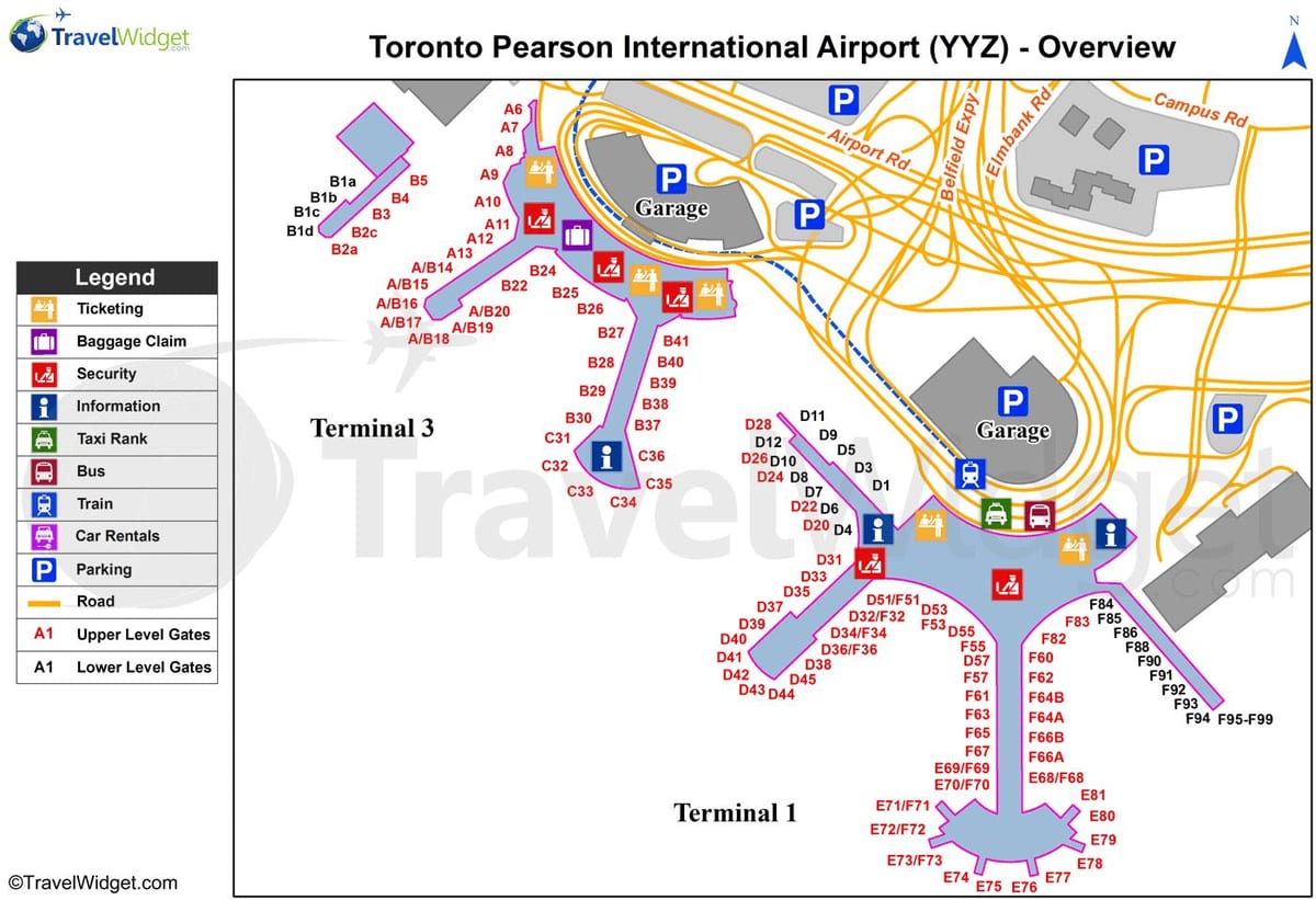 yyz خريطة