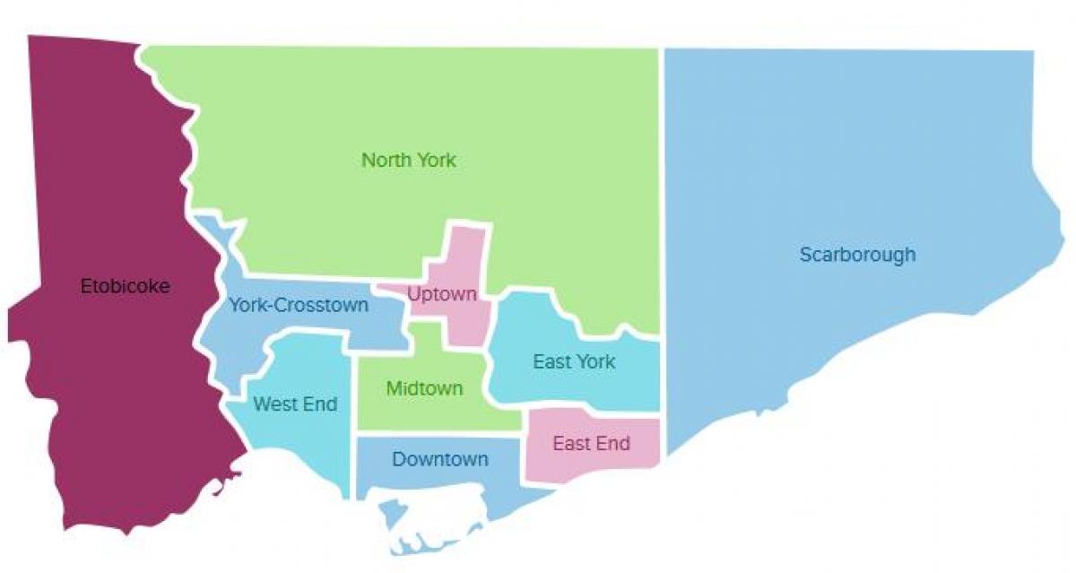 خريطة تورونتو الأحياء