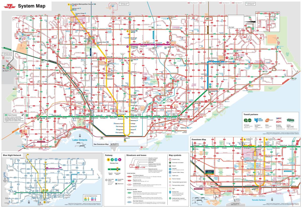 ttc حافلة خريطة تورونتو