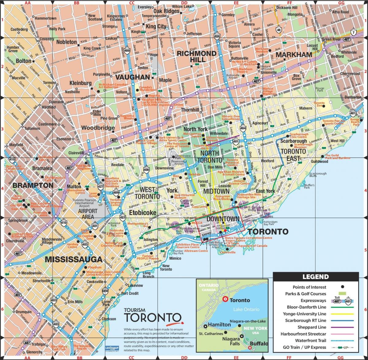 خريطة مدينة تورونتو ، 