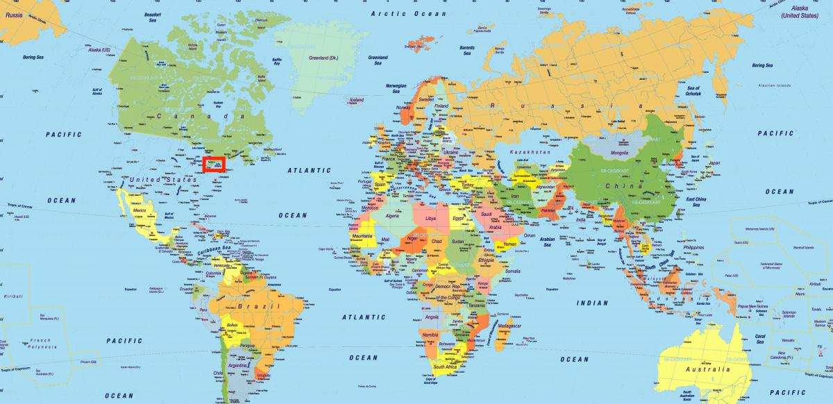 تورونتو خريطة العالم