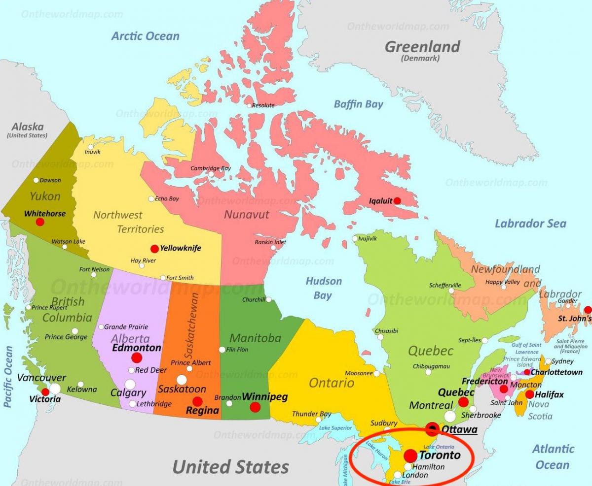 خريطة كندا تورونتو