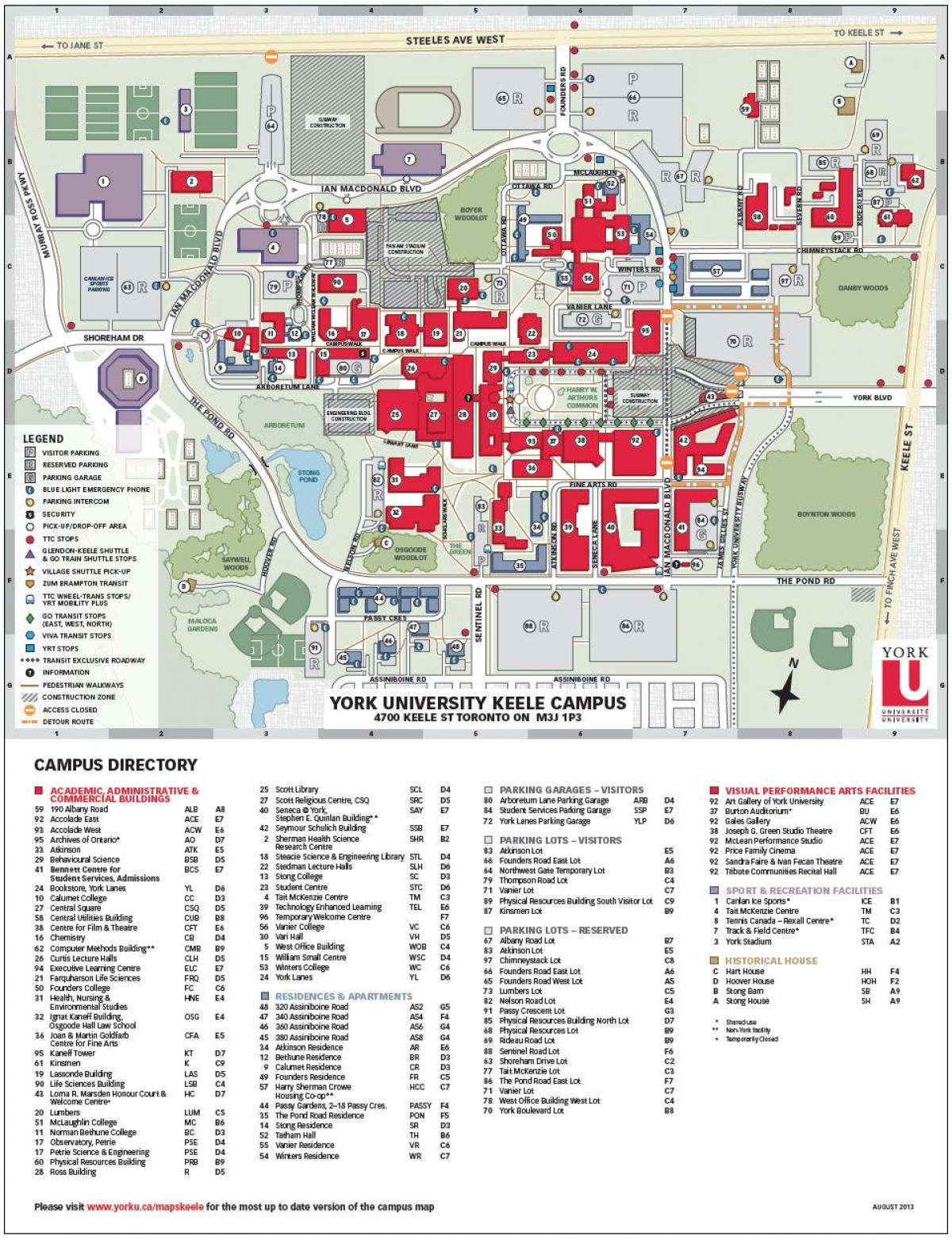 جامعة يورك خريطة