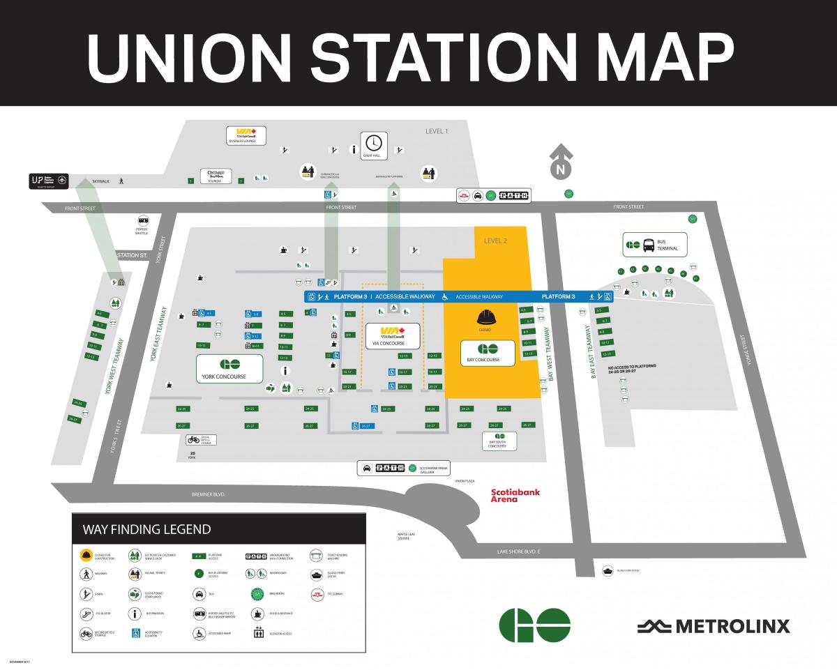 محطة الاتحاد تورونتو خريطة