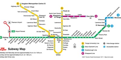 خريطة مترو الانفاق ttc