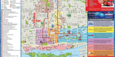 خريطة تورونتو هوب على هوب إيقاف الحافلة السياحية